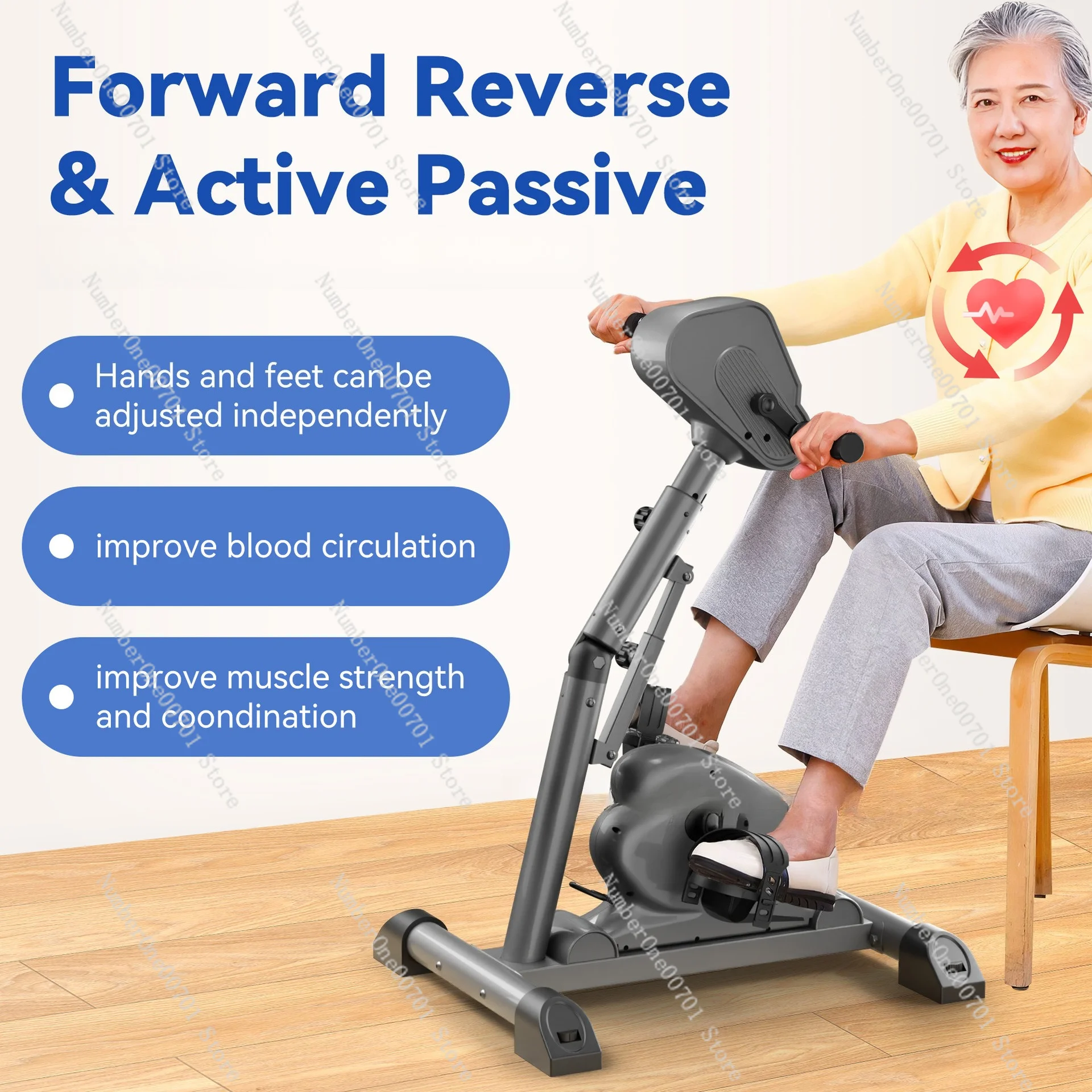 Vélo d'exercice pour seniors, vélo de rééducation des bras et des jambes, pédalier incliné pour la physiothérapie à domicile