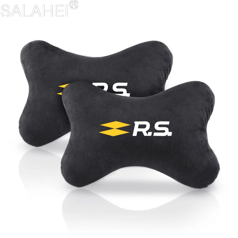 High-end Car Headrest Neck Pillow A pair Of Seat Belt Shoulder Pad For Renault RS Line Fluence Captur Megane Kadjar Arkana Logan