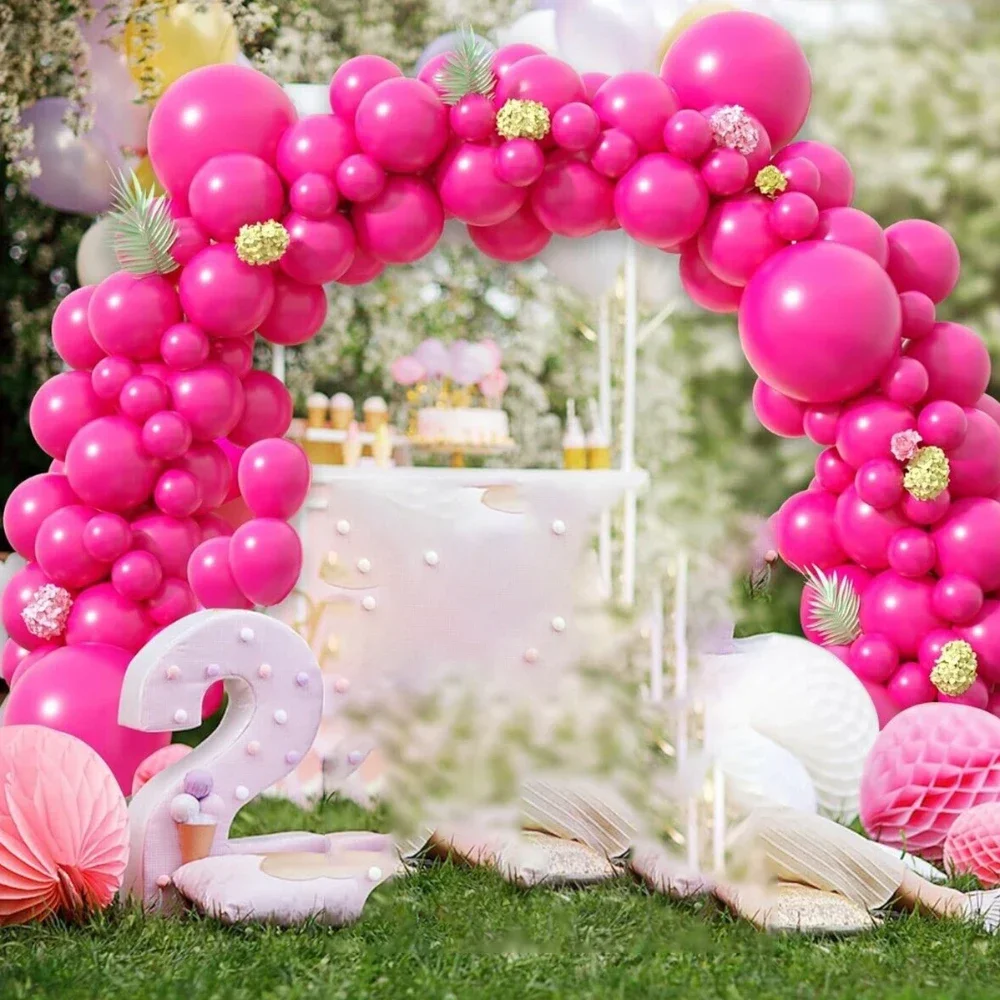 140 PCS Pink Balloon Arch Pink Balloons Garland Rose Red Birthday Balloons Decorations Birthday Wedding Shower Party Decorations