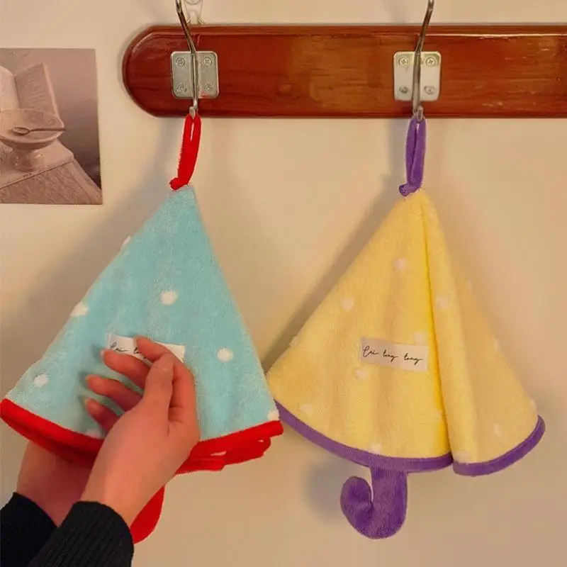 Mini Umbrella-shaped Hand Towel, Cute Absorbent And Quick-drying Bathroom Towel, Thickened Coral Fleece Kitchen Handkerchief