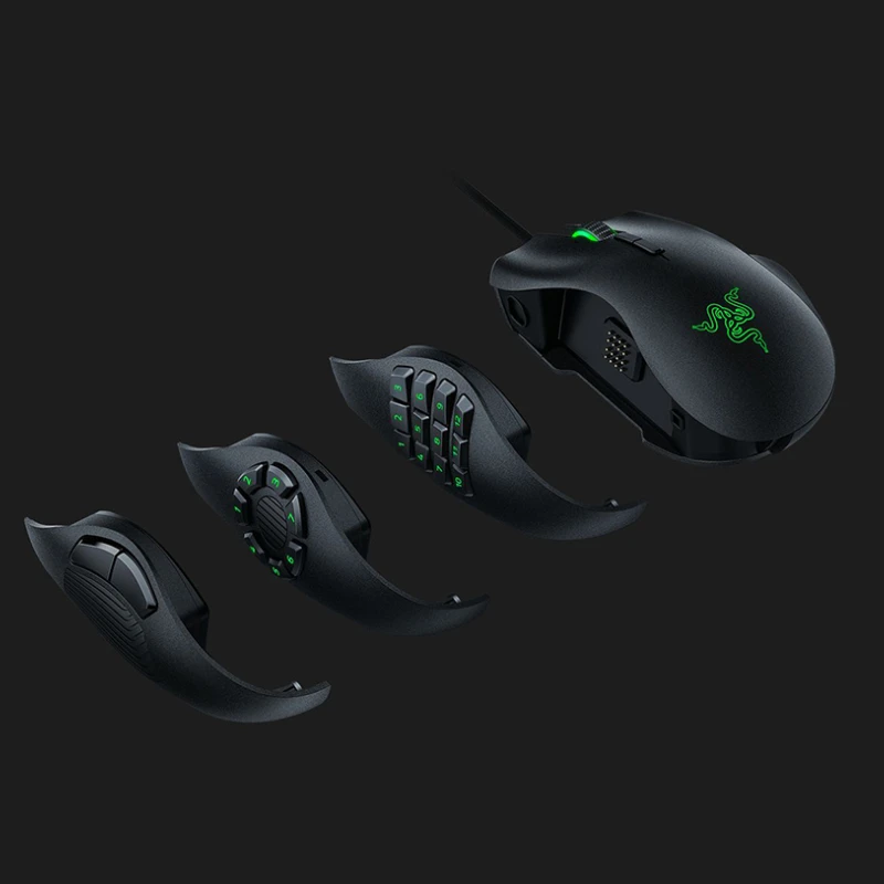 Kostenloser versand Spiele Mäuse Razer Naga Programmierbare Verdrahtete Trinity 16,000 DPI RGB Optische Gaming Maus