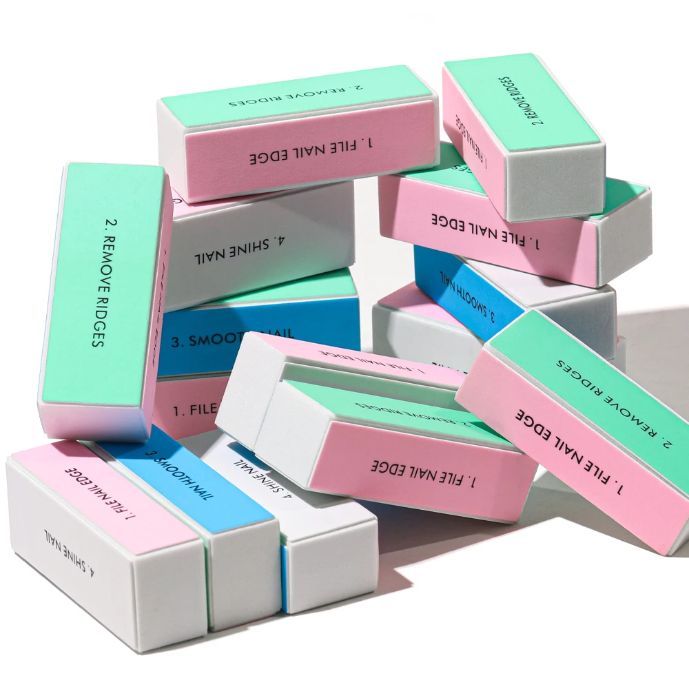 1/20 Stück 4-seitige Schwamm-Nagelpuffer, bunte Schleif- und Polierblöcke, Schleif- und Polier-Nagelfeile, professionelles Nagel-Maniküre-Werkzeug – Detail 6