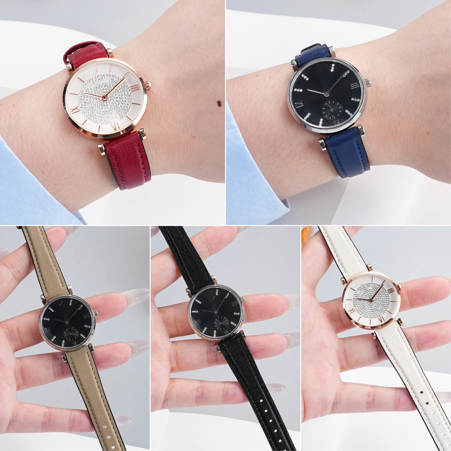 لينة حزام (استيك) ساعة حزام المرأة 10 مللي متر 12 مللي متر 14 مللي متر حجم صغير عرض الطبقة الأولى جلد البقر سيليكون أسفل أشرطة ساعات اليد حزام رقيقة جدا