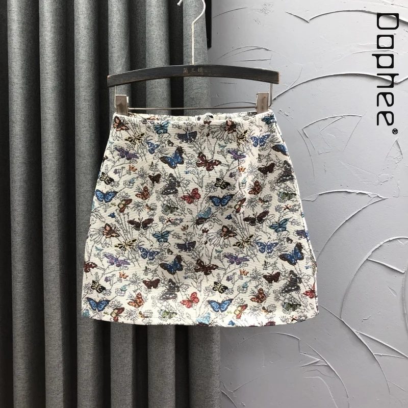 

Personalized High Waist Printed Short Skirt Women Summer New Fashion Versatile Fashion A-line Skirt Elegant Temperament Skirts