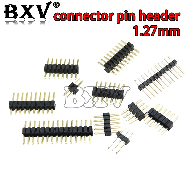 1.27mm 1.27 Pin Header Single Row Male Breakaway PCB Board  Connector Pinheader 1*2/4/5/6/8/10/12/15-40P 50P