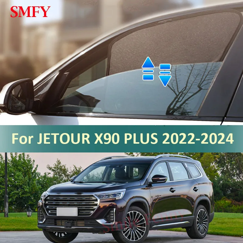 

For JETOUR X90 PLUS 2022 2023 2024 Magnetic Sunshade Car Side Window Mesh Curtains Sun Visor Sunscreen Heat insulation Cover