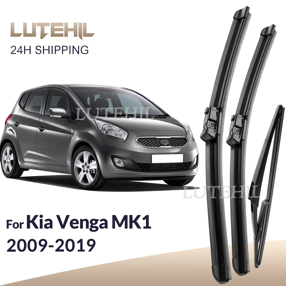 

For Kia Venga MK1 2009-2019 2010 2011 2012 2013 Wiper Front & Rear Wiper Blades Windshield Windscreen Window Brushes 26"+14"+12"
