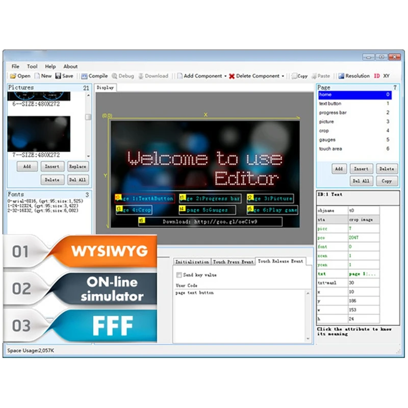 Display HMI NX3224T024 interfaccia uomo-macchina da 2.4 pollici HMI Resistance Display serie avanzata