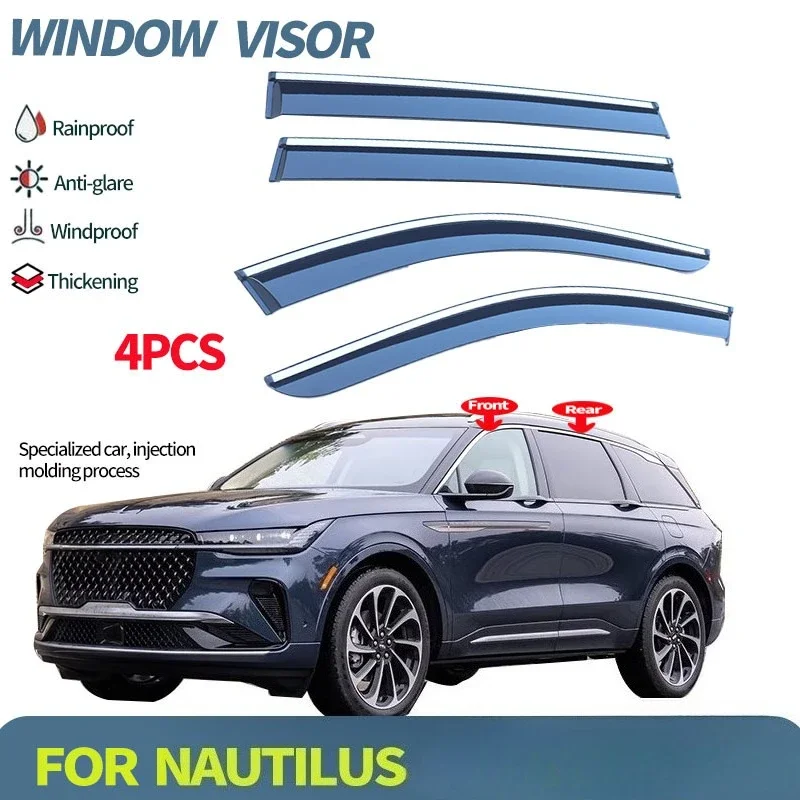 Fit for Nautilus CDX707 2024 Window visor Car Sun Rain Guard Vent Shade Deflector Wind Weathershield Moulding Trim