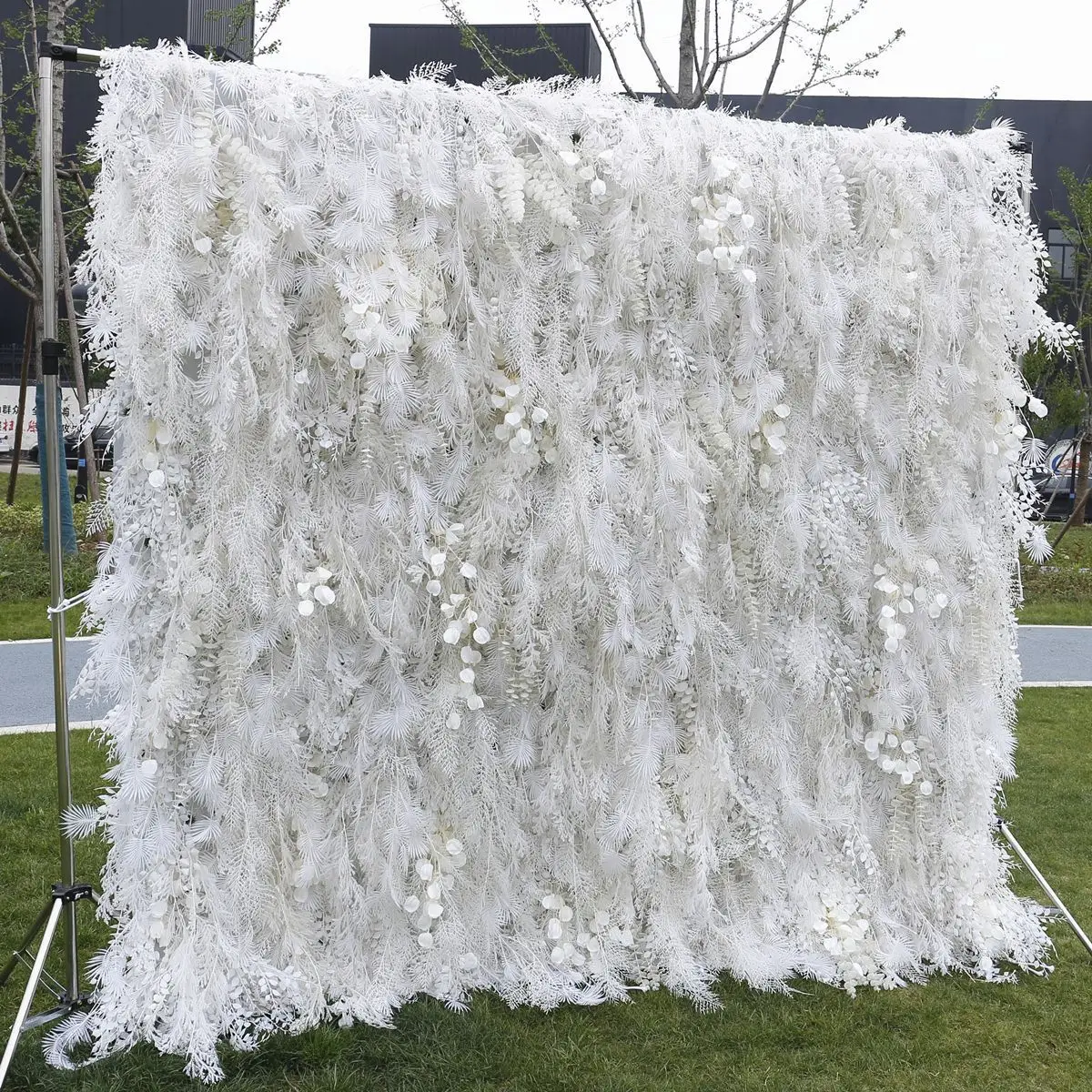 

High-end misty rime cloth bottom artificial flower wall background wall wedding decoration party event store layout props