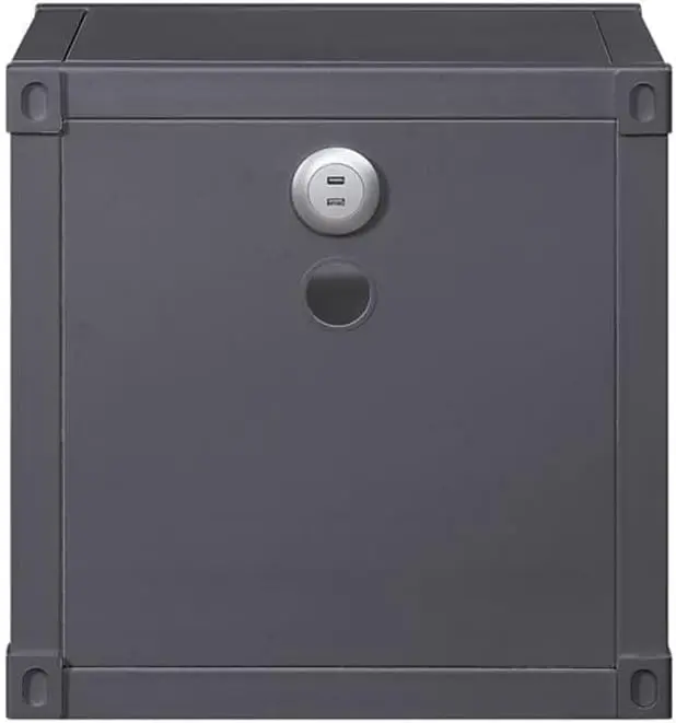 Тумбочка из бронзы и серого цвета