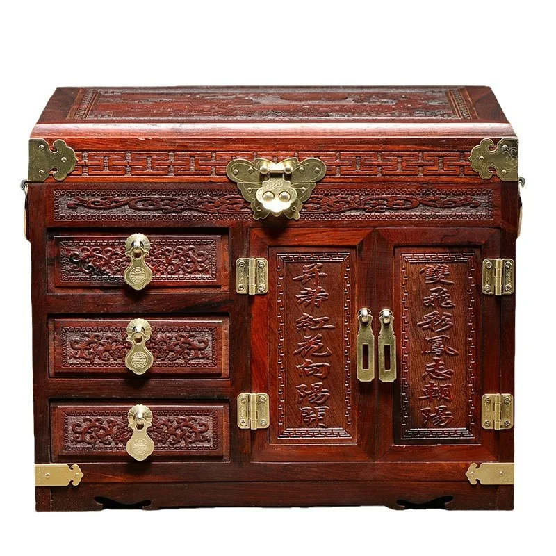 velvet cloth jewelry box mahogany blood sandalwood jewelry storage box home craft gift with lock