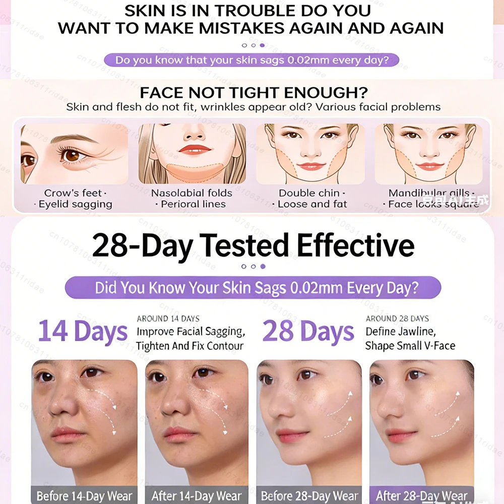 Double Layer Upgraded Chin Up Mask V-Line Face Lift Tighten Mask Face Lifting Belt Anti Wrinkle Facial Massage Strap Skin Care ﻿