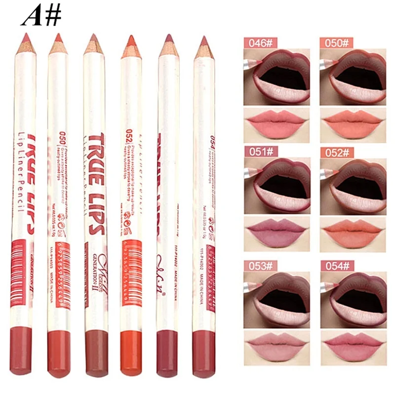 Professionelle Lip Liner Langlebig Wasserdicht Lip Liner Augenbraue Farbe Bleistift Set von 6-farbe Gemischt Farbe Wasserdichte Lippenstift stift