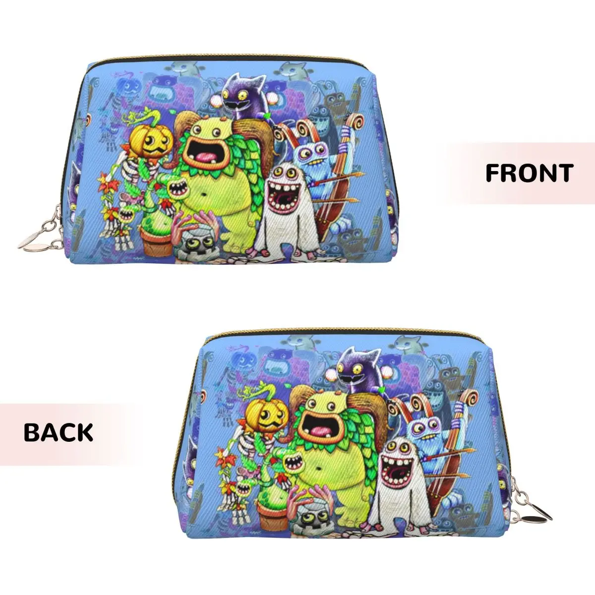 My Singing Monsters Characters Women Cosmetic Bags Travel Makeup Organizer Pouch Toiletry Storage Dopp Kit Case
