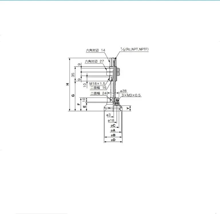 New Vacuum Pad Large-Bellows Vertical Vacuum Entry Type With Buffer ZPT Series ZPT40HBEJ50-B01-A18