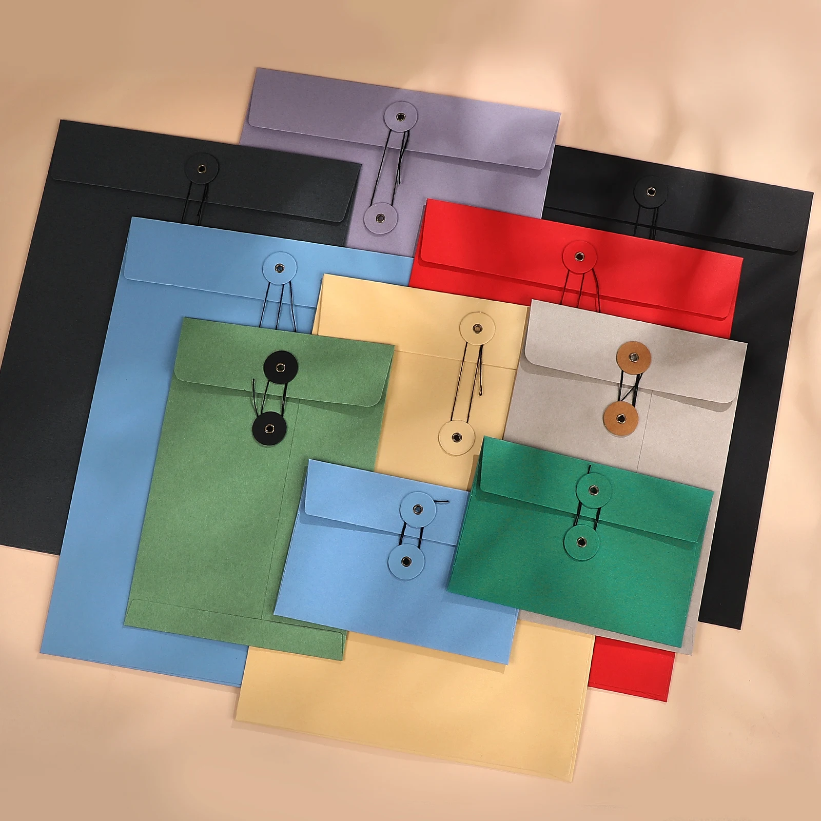 2 Pcs/set Strappy Vintage Portfolio Envelope Creative DIY Journal Material Collage Student Supplies Stationery