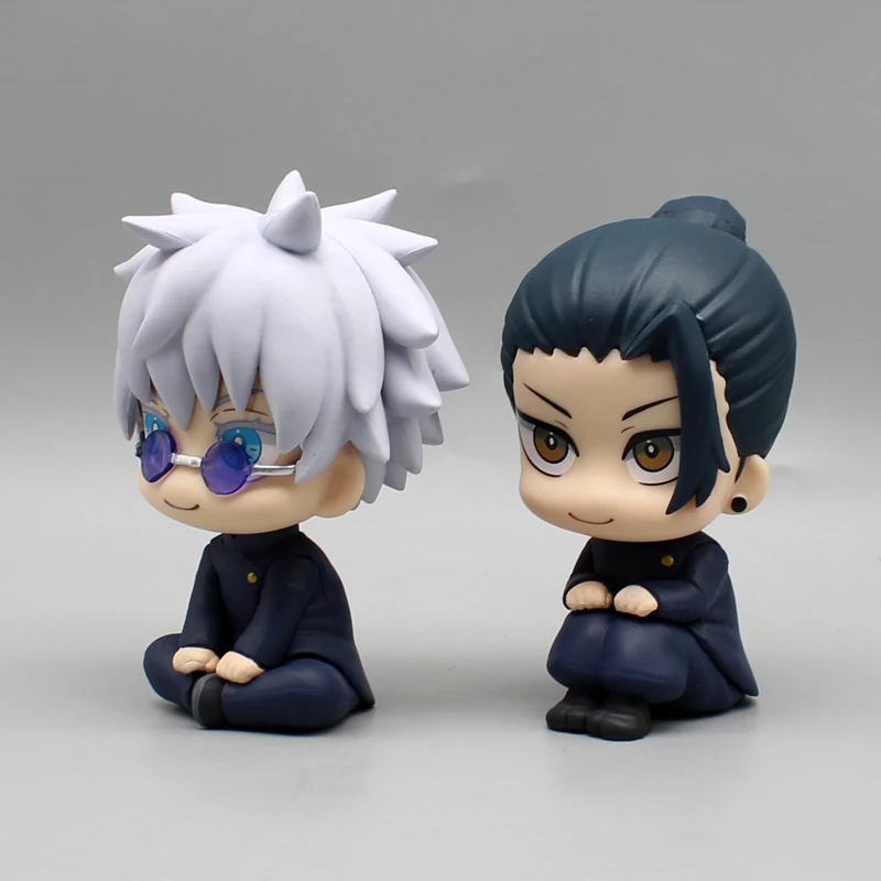 10cm Anime Satoru Gojo Action Figure Geto Suguru Jujutsu Kaisen Q-version Figures Dolls PVC Model Collection Figure Toys Gift