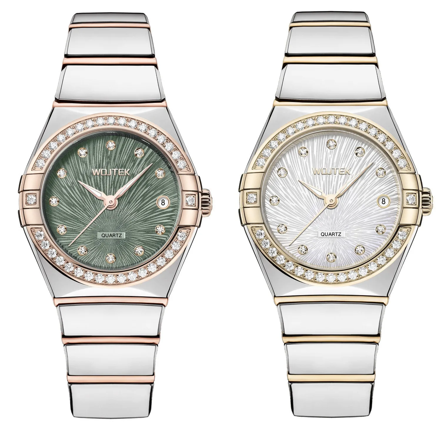 WOJTEK Women Constellation Style Luxury Watch Rhinestone Setting Date Function Elegant Wristwatch For Ladies Reloj Mujer