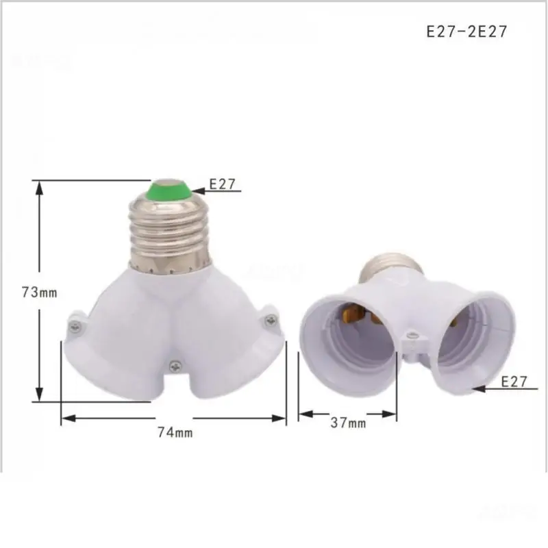 In 1 Double E27 Socket Base Extender Splitter Converter Plug Halogen Light Lamp Bulb Holder Copper Contact Adapter Tool