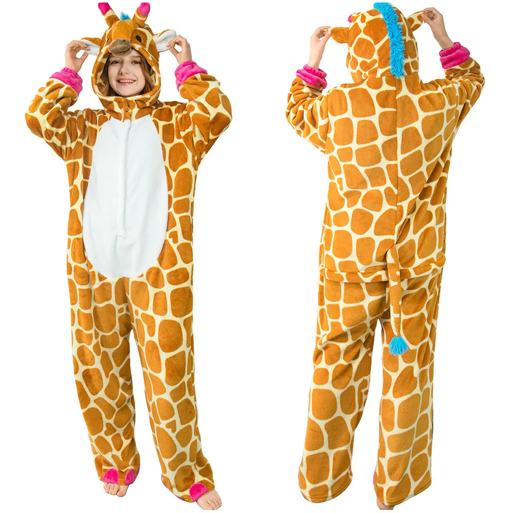 Halloween Costume Kigurumi Adult Onesie Pajamas Animal Sleepwear Cosplay Overall Hooded Jumpsuit Pyjama Onesies Plus Size
