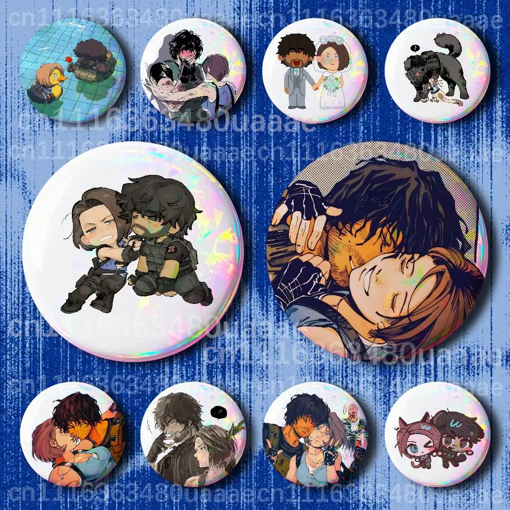 Jill Carlos R-Resident Evil 3 Handmade Brooch Cartoon Cosplay  Lapel Pin Badge On Backpack Jewelry Accessories Gifts