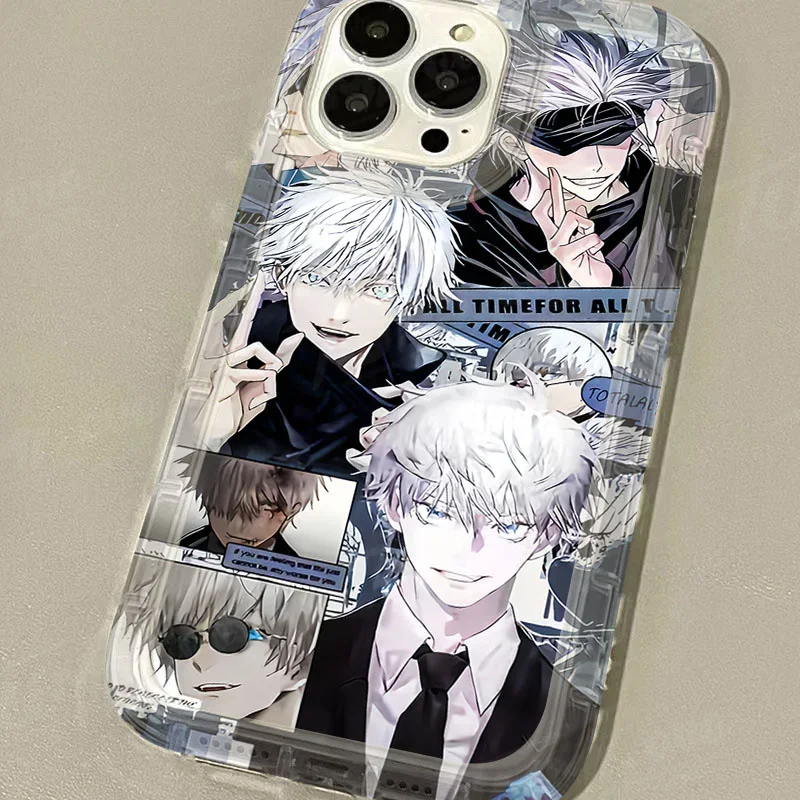 Silicone Protective Phone Case for iPhone 15 14 13 12 11 Pro Max XR XS X 8 7 6 6S Plus SE 2020 Jujutsu Kaisen Gojo Satoru Cover