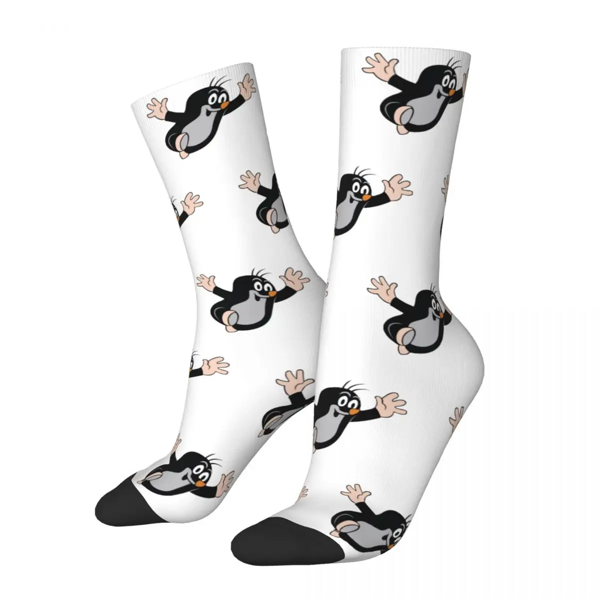 Retro Mole Happy Soccer Socks Krtek Little Maulwurf Cute Cartoon Polyester Long Socks for Women Men Breathable