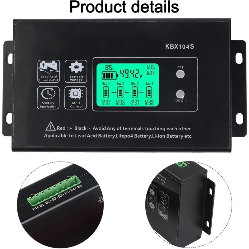 JHD Battery Voltage Regulator Equalizer Controller 48V Series KBX104S 12 24 36 48 96V For Test Meters Tool Accessory