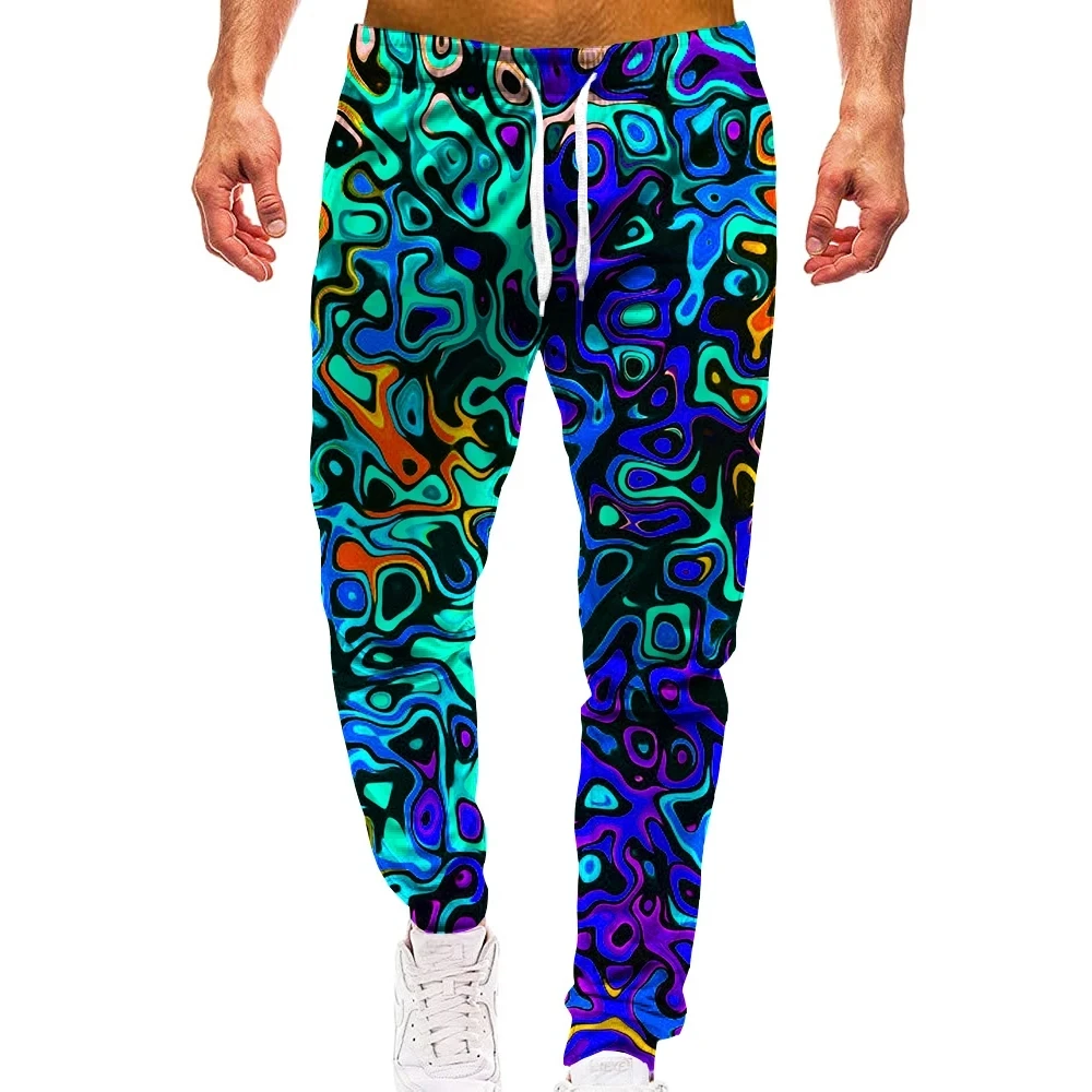 Men's autumn sports pants rainbow camouflage 3D printed pants men's and women's street casual sports jogging pants Q0129