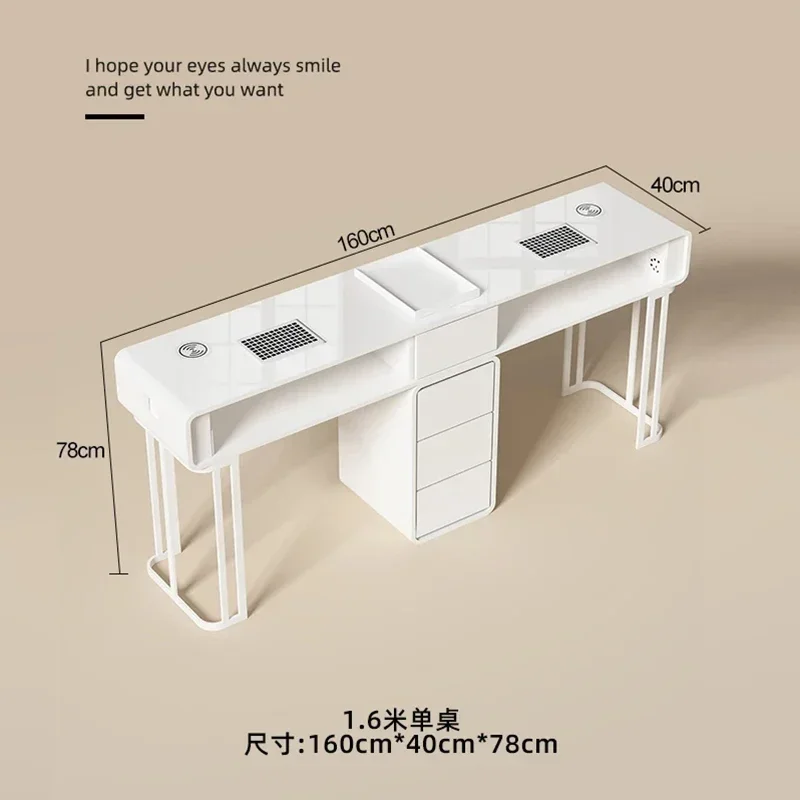 

Design Manicure Table Set Women Beauty Station Luxury Manicure Table Drawer Simple Wood Stolik Salon Furniture