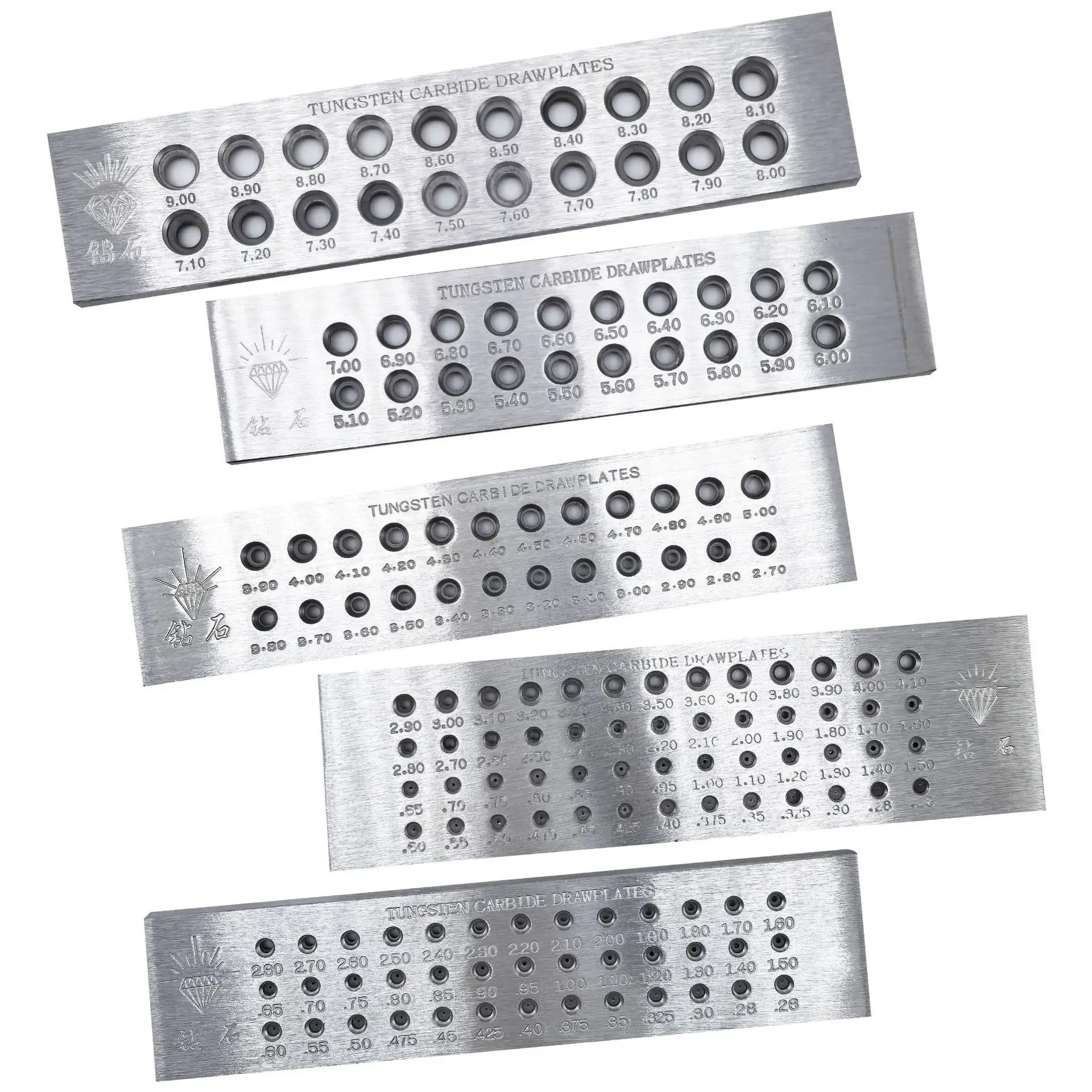 0.26-9.0mm Round Shape Tungsten Carbide Wire Drawplate Stainless Steel Drawing Plate Essential Jewelry Making Tool