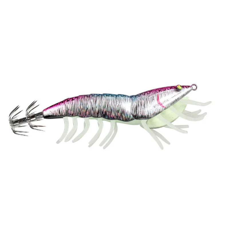,Fake Bait12cm-22gLuminous Shrimp Squid Shrimp Fake Bait3.5Squid Tintenfisch Meeresangeln Regenschirm Haken Köder Meeresangeln Nacht Fis