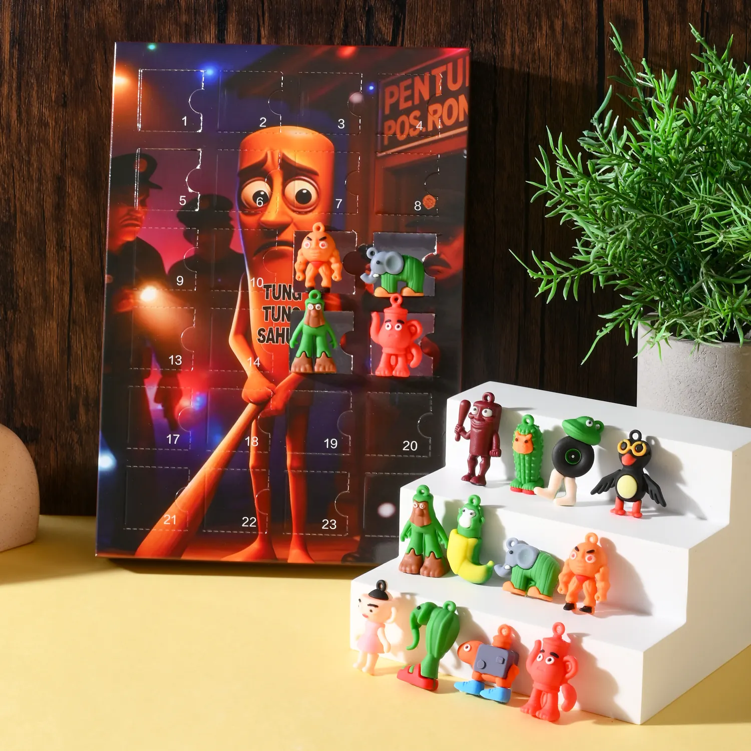 

Итальянская 24 шт. Brainrot слепая коробка игрушки Tungtungtung Sahur Tralarero Tralala Bombardinocrocodilo фигурки брелок подарки на день рождения