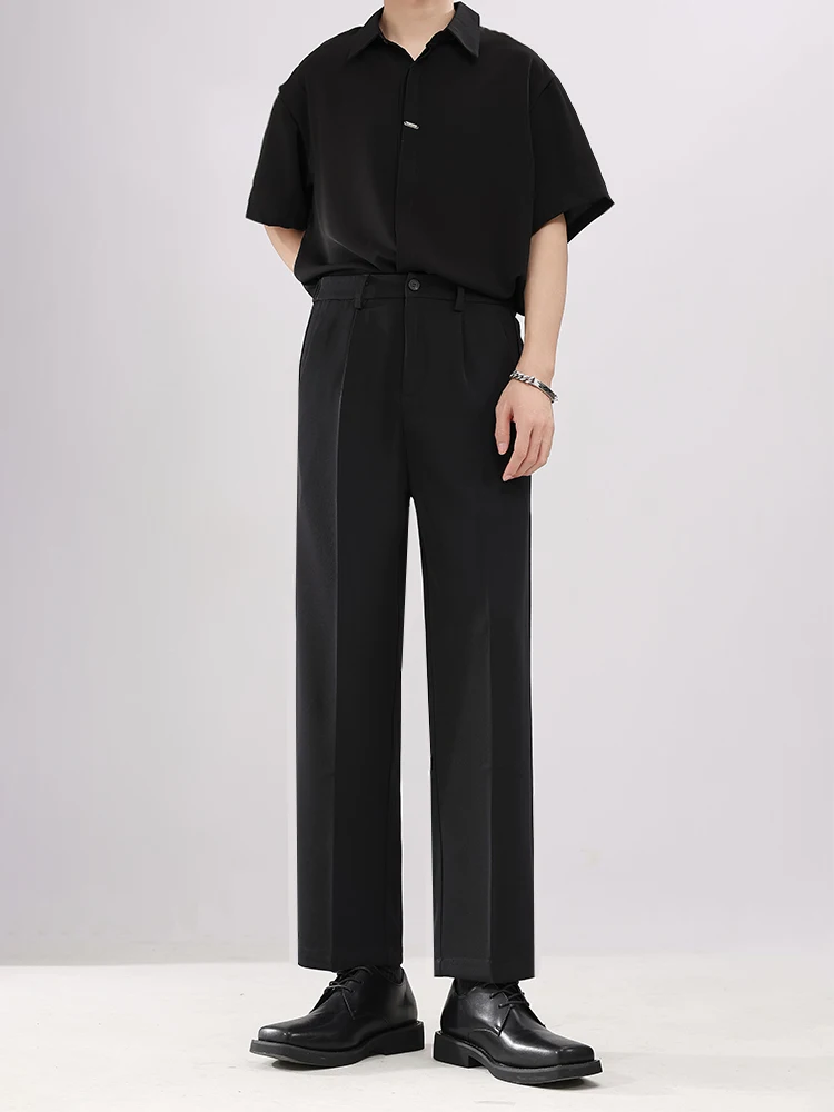 

Men's Straight Leg Dr Pants Drapey Comfortable Casual Wide Leg Long Trousers Autumn Winter Faionable Polyester Blend