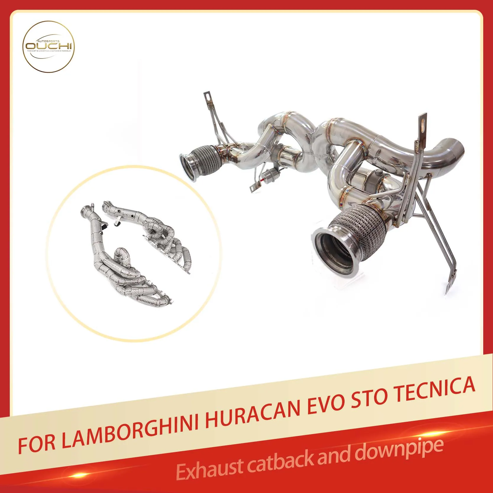 

OUCHI Performance Manifold Catback for Lamborghini Huracan EVO STO Tecnica With Heat Shield Exhaust SS304 Direct Fit Exhaust