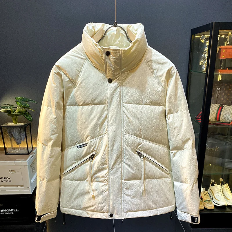 Chaqueta de plumón para hombre, abrigo corto de invierno grueso, cálido y resistente al frío, plumón de pato blanco para jóvenes, novedad de invierno 2024