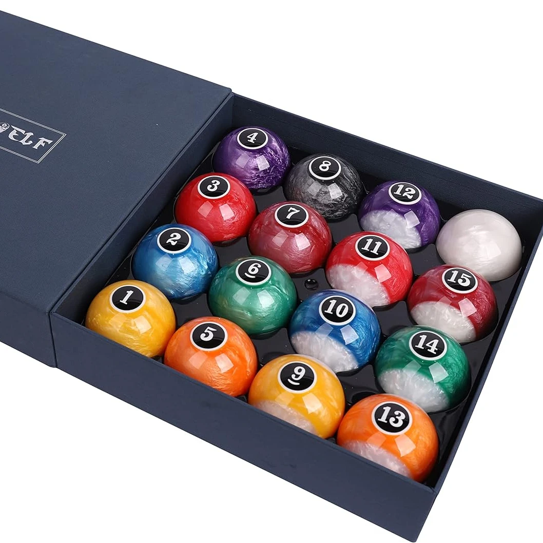 Cueelf Billiard Ball Set 2-1/4 Inch 16 Balls for Pool Tables Professional Pool Balls