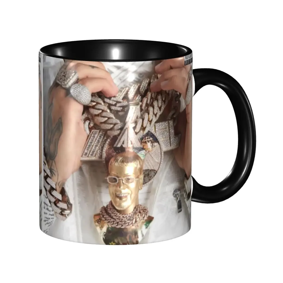 DIY Anuel AA Rapper Latin Urban Music Ceramic Mug Customized Coffee Cup Creative Gift