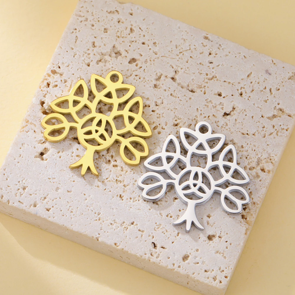 داوابارا شجرة الحياة قلادة لصنع المجوهرات الويكا سلتكس الهلال القمر DNA شجرة قلادة الفولاذ المقاوم للصدأ الملحقات