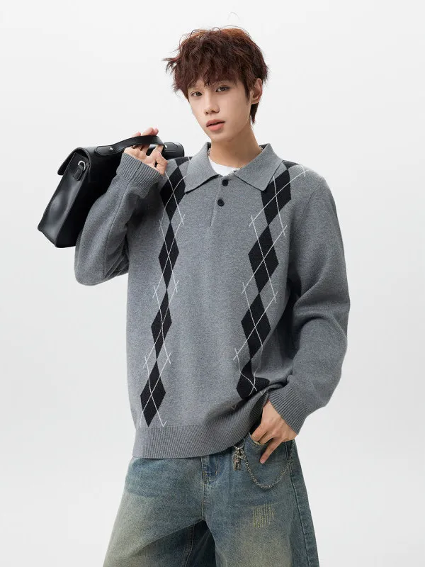 

Вязаный свитер TANGZ Studio в винтажном стиле с цветными блоками, с воротником, повседневный, свободного кроя, с длинными рукавами, зимний, мужской и женский топ