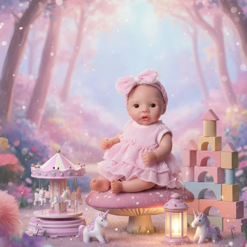 

Can Open Mouth 10Inch Cute Silicone Girl Doll With Bald Very Soft Lifelike Flexible baby Reborn Doll For Children Holiday Gift