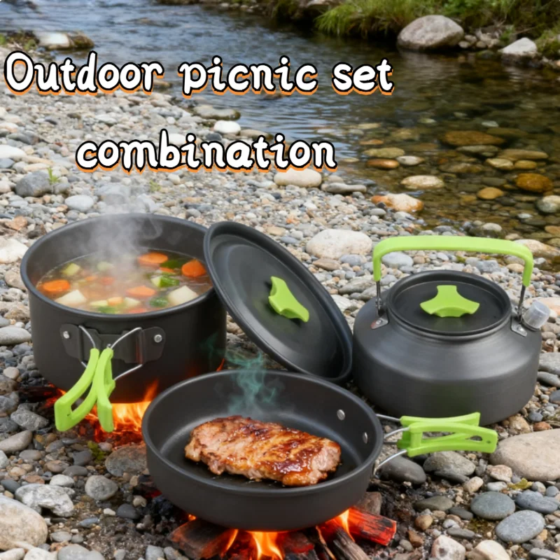 

Outdoor Cookware, Picnic Kettle, Frying Pan, Complete Set Of Camping Equipment, Camping Cookware, Outdoor Portable Cookware Set