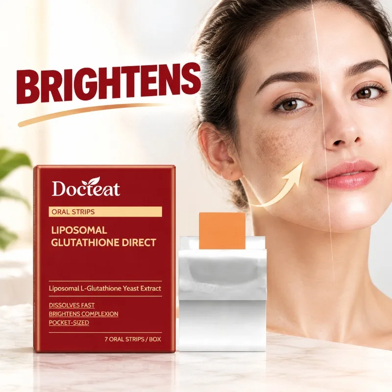 Docteat Liposomal Glutathione Direct Oral Strips for Antioxidant Support Daily and Skin Brightening Fast-Dissolve 7 Strips