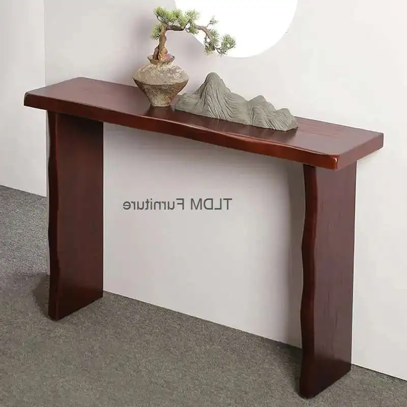 

New Chinese Style Living Room Table for Entrance Solid Wood Smooth Edge Tables Light Luxury Simple Console Table for Corridor