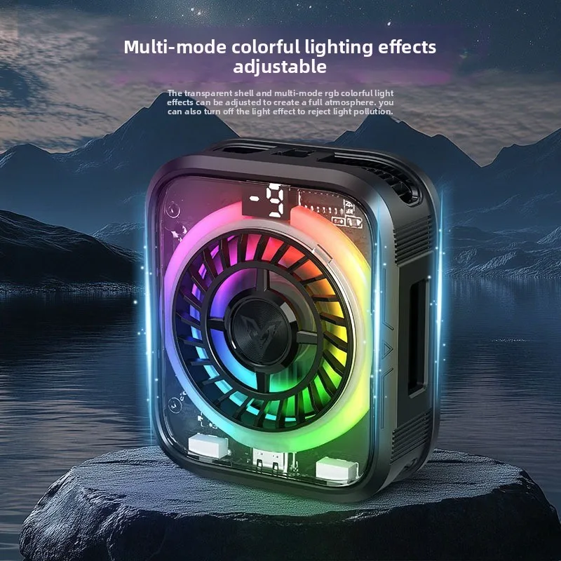 Magnetic Semiconductor Cooling Phone Cooler for Gaming, RGB Light Effect, Quiet Cooling for Live Streaming