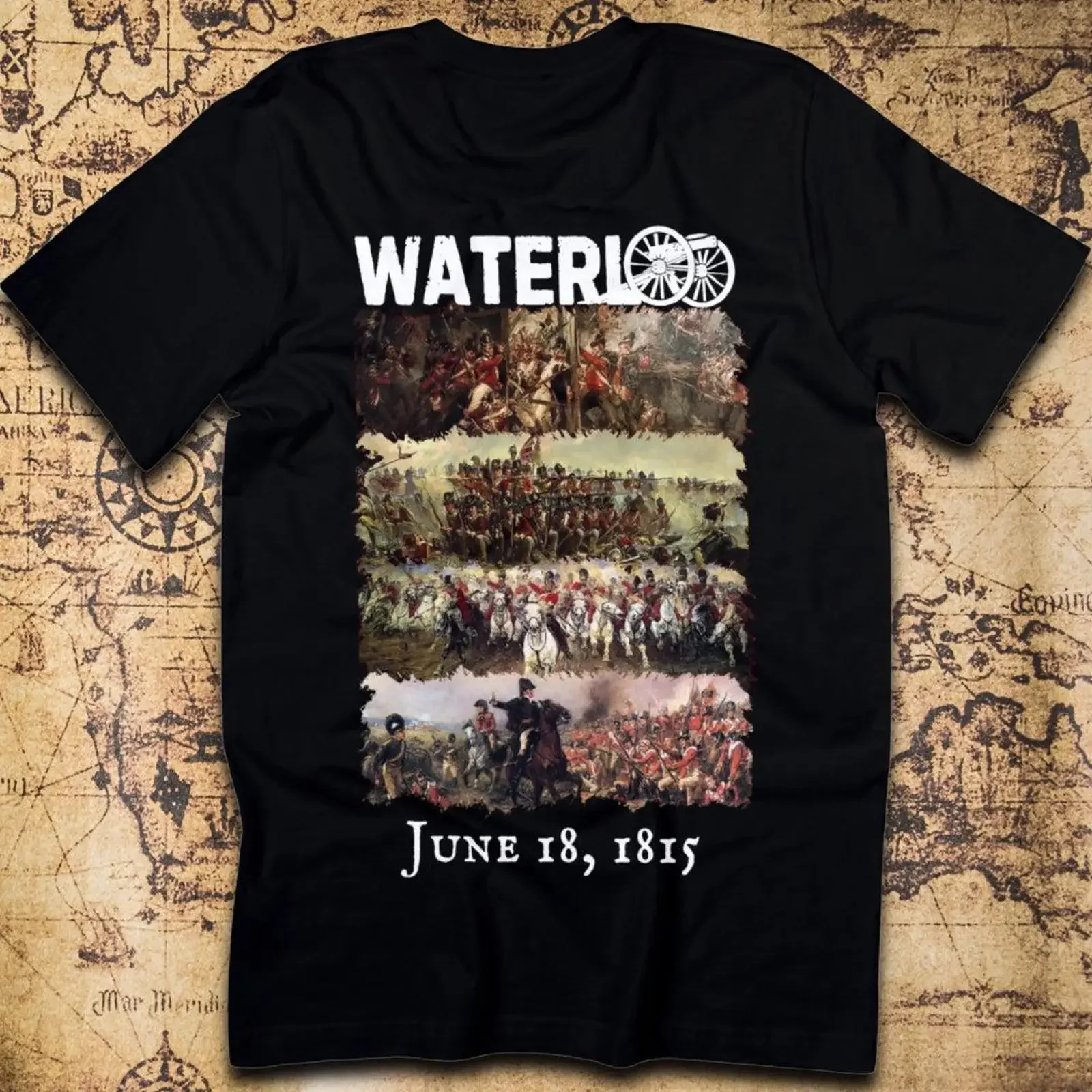 Battle of Waterloo 1815 T Shirt vintage Washed Stretched Stylish graphic fashion Versatile designer clothes homme Soft
