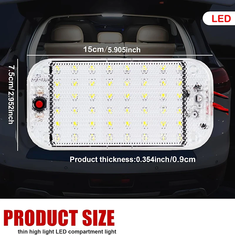 1PC/2PCS/4PCS LED Vehicle Dome Light 12V-80V Crystal Shell Interior Ceiling Reading Light for Car Van RV Truck Camper Lorry Boat