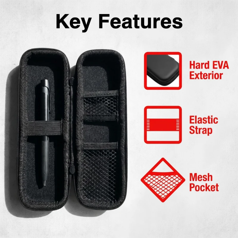 EVA Black Hard Shell Stylus Pen Pencil Case Holder Earphone Mesh Storage OrganizerPencil Zipper Case School Supplies
