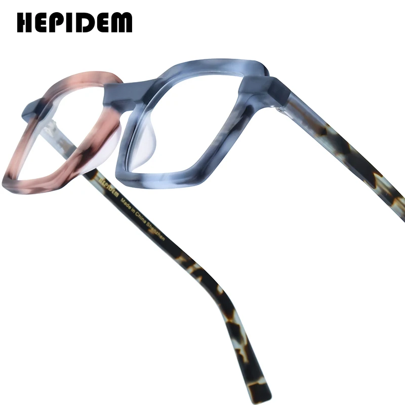 

HEPIDEM Matte Acetate Glasses Frame Men Brand Design Square Eyeglass Women Japanese Handmade Spectacles Johnny Depp Eyewear 9381